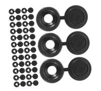 HEALLILY 200 pièces Cache-vis Plastique Noir à Charnière Lot de Protection Décorative pour Vis avec Rondelle Couvre-tête pour Meubles et Décoration Intérieure