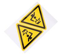HEALLILY 2pcs Panneaux D'avertissement Adhésifs « Attention la Tête » en Pvc, Design Polyvalent pour Ateliers et Machines, Autocollants de Prudence