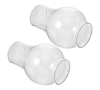HEALLILY 2pcs Petit Abat-jour de Lampe à Huile en Verre Résistant la Chaleur, Transmission de Lumière, Coupe-vent, pour Décoration Intérieure Vintage