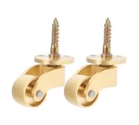 HEALLILY 2pcs Roulettes Pivotantes en Laiton pour Meubles, Capacité de Charge Élevée, Protection du Sol, pour Étagères et Chariots de Courses