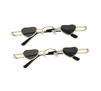 HEALLILY 2Pièces Lunettes de Soleil Forme de Cœur Monture Hip Hop Protection UV Design Unique Parfaites pour Voyages Usage