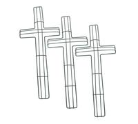 HEALLILY 3 Pièces Cadre de Couronne Croix Vert Support Guirlande Religieux pour Pâques Décoration Murale DIY Stable et Robuste