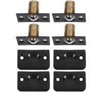 HEALLILY 4 Ensembles Loquet à Bille Réglable avec Gâche, Loquet de Placard en Acier Inoxydable, Noir, pour Porte D’armoire Placard, Usage Bureau et Maison, Design Invisible