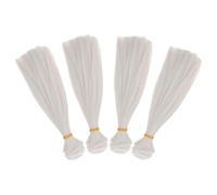 HEALLILY 4 Pièces Mixed-color Doll Wigs Straight Synthetic High Temperature Fiber Hair Wefts For DIY Crafting Braiding And Weaving Doll Hair