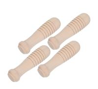 HEALLILY 4 Pièces Poignée en Bois pour Brosse de Barbecue, Accessoire Cuisine Résistant la Chaleur, Facile à Nettoyer, pour Barbecue en Plein Air, Dimensions 9,9 X 2,4 Cm