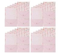 HEALLILY 4ensembles Papeterie Créative avec Papier à Lettres Décoratif Élégant et Enveloppes Assorties Motif Fleurs et Animaux pour Invitations et Correspondance Raffinée