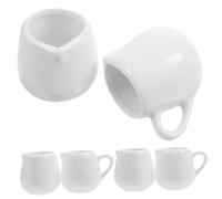 HEALLILY 6 Pièces Pot à Lait Céramique Pichets et Tasses à Lait Design Compact pour Café et pour Maison et Restaurant