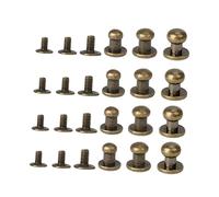 HEALLILY 72Pcs Tête Ronde Bouton Goujon Vis à Fente Chicago Vis Post Fixation Spot Rivet Clou Rivet pour Bricolage en Cuir Artisanat Bagages Sac à Main Accessoires Bronze