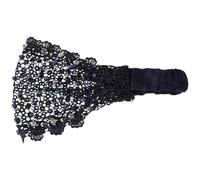 HEALLILY Bandeau Cheveux Femme Chic en Maille Ajourée Perles Blanches, Couverture Ligne Capillaire, Tricoté Main, Style Floral Élégant Vie Quotidienne et Mariages