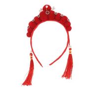 HEALLILY Bandeau De Style Chinois Serre-tête Pour Jeux De Rôle Bandeau De Fête Avec Pompon Rouge Coiffe Traditionnelle Hanfu Pour Femme Accessoire De Nouvel An