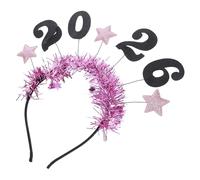 HEALLILY Bandeau Étoile 2026 pour Nouvel An, Serrage-tête Confortable en Fer et Tissu Design Classique, Ambiance Festive Étincelante pour Fêtes de Fin D'année