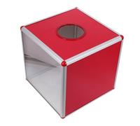 HEALLILY Boîte à tombola rouge transparente pour billets, donations, votes, cartes de visite, jeux et événements de collecte de fonds