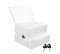 HEALLILY Boîte de Donation Acrylique Capacité avec Serrure et Panneau pour Collecte de Fonds Urne de Vote Cartes de Visite Événements Caritatifs et Tirages Au Sort