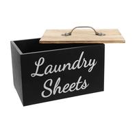 HEALLILY Boîte de Rangement en Bois 20x13x13 Cm Organiseur de Buanderie Distributeur Feuilles Assouplissantes Bac à Peluches pour Accessoires Lessive