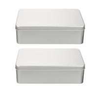 HEALLILY Boîtes D'emballage en Fer-blanc pour Biscuits et Bonbons, Lot de 2 Pièces Argentées, Légères et Faciles à Ouvrir, Design Simple et Capacité de Rangement Adéquate