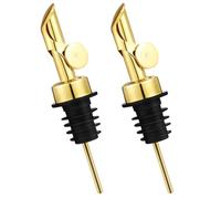 HEALLILY Bouchons Verseurs d'Huile d'Olive 2 Pièces Bec Verseur de Distributeur d'Huile Acier Inoxydable, Auto Flip Lid, Facile à Retirer, pour Bouteille de Vinaigre et Vin