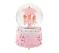 HEALLILY Boule à neige musicale interactive pour licorne rotative à la main avec lumière LED romantique, décoration de table élégante avec effet neige pour chambre à coucher