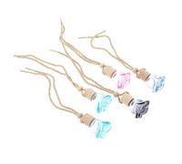 HEALLILY Bouteille Suspendue de Parfum en Verre 5pcs Corde en Bois pour Diffusion de Fragrance et Prévention des Fuites, pour Bureau et Maison Couleur Aléatoire
