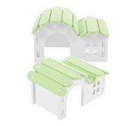 HEALLILY Cachette pour Cobayes 2pcs en PVC Blanc, Maison pour Hamster Domestique Multifonctionnelle pour Relaxer et Divertir Votre Petit Animal
