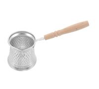 HEALLILY Cafetière Turque Résistante à Chaleur avec Poignée en Bois en Cuivre 350ml Design Élégant et Contrôle Intuitif pour Maison et Bureau