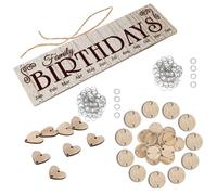 HEALLILY Calendrier Suspendu en Bois Marron Créatif avec 50 Pendentifs Ronds et 50 Pendentifs de Cœur, Panneau Facile à Assembler pour Décoration Maison et Anniversaire