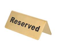 HEALLILY Carte de table réservée en acier inoxydable pour mariage, restaurant, panneau réservé en anglais doré pour banquets, fêtes, réunions d'affaires, support de table de bureau stable