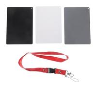 HEALLILY Carte Photographique 18% en Plastique Noir Sangle de Cou Portable pour Calibrage de L'équilibre des Blancs, Destinée aux Utilisateurs de Caméras DSLR