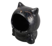 HEALLILY Cendrier en Céramique Noir de Chat, Décoratif et Polyvalent pour Balcon ou Bureau, Grosse Capacité, Design Créatif et Mignon pour Décoration Intérieure