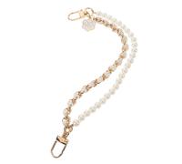 HEALLILY Chaîne de Téléphone en Perles Beige Multifonctionnelle Design Floral Élégant en Métal Plastique pour Porte-paquet et Étui de Téléphone