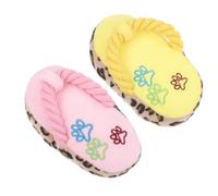 HEALLILY Chien en Peluche Forme Pantoufle Lot de 2 Pièces Rose Doux Protège Santé Dentaire Consomme Énergie Présent pour Chiots