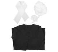 HEALLILY Costume de Juge pour Garçon en Polyester Noir Postiche, 1 Set, pour Halloween et Jeux de Rôle Garçon et Filles