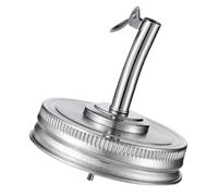 HEALLILY Couvercle à bec verseur hermétique en acier inoxydable pour bouteilles à large goulot en métal pour utilisation en cuisine, couvercle de rechange pour distributeurs d'huile, vinaigre et sirop