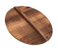 HEALLILY Couvercle de wok en bois carbonisé léger pour poêles à frire, design serré pour une cuisson uniforme pour faire bouillir la vapeur et remuer la casserole