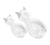 HEALLILY Crochets Muraux Décoratifs en Plastique, Lot de 2 Crochets Légers de Queue de Chat, Transparents, Cuisine et Salle de Bain