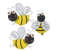 HEALLILY Décoration Murale Abeilles en Fer 3d Lot de 3 Pièces pour Fenêtres et Corridors, Design Cartoon Suspendu pour Jardin et Patio
