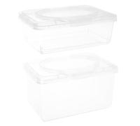 HEALLILY Distributeur de Lingettes Rechargeables 2pcs Maison Bureau, Capacité 1100ml et 1850ml, en Pp Transparent Facile pour Garder Lingettes Humides