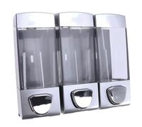 HEALLILY Distributeur de shampooing mural à triple sortie pour salle de bain, gel douche, après-shampoing, gel douche, flacon transparent facile à installer pour l'organisation de la maison et de