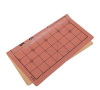 HEALLILY Échiquier Pliant Double Face en Cuir Marron, Plateau de Jeu Pratique et Portable pour Échecs et Jeux de Société Traditionnels Couleur Aléatoire
