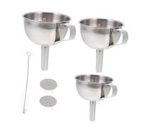 HEALLILY Entonnoir Cuisine Inox avec Filtre Acier Inoxydable Lot Mini Filtre Passoire pour Transfert Huile Vin Confiture