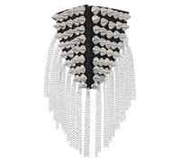 HEALLILY Épaulettes à Franges en Fer Argenté Rivets Accessoire Vestimentaire Multifonctionnel pour Cérémonie et Costume Élégant