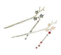 HEALLILY Épingle à Cheveux à Fleurs en Métal 2pcs pour Chignon Élégant Bords Lisses, Facile à Glisser, Accessoires Coiffure Femme pour Mariage et Cérémonie