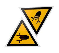 HEALLILY Étiquettes D'avertissement Jaune pour Broyage Manuel en Papier Synthétique Pp, Autocollants Fiables pour Sécurité en Usine ou École, Lot de 2 Pièces