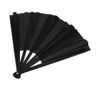 HEALLILY Éventail Pliant Décoratif et Pliable en ABS et Polyester Vintage Noir Design Délicat Style Chinois pour Fête ou Décoration de Bureau