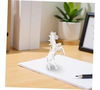 HEALLILY Figurine de cheval en cristal du zodiaque chinois - Sculpture sur pied transparente - Décoration de maison ou de bureau - Symbole de force et d'élégance - Année et occasions spéciales
