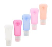 HEALLILY Flacons en Silicone Accessoires Pratiques Lot de 5 avec Ventouse 89ml Distributeurs de Gel Nettoyant Légers et Rechargeables Couleur Aléatoire pour Soins Peau