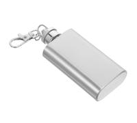 HEALLILY Flasque à Whisky Poche Acier Inoxydable avec Couvercle Plat et Porte Clés pour Randonnée Voyage et Activités Extérieures Étanche et Compacte