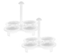 HEALLILY Grille à Vapeur Support Cuisson Vapeur en Plastique Blanc Réutilisable pour Œufs 2pcs 4 Compartiments Multifonction pour Cuisine Santé
