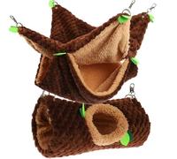 HEALLILY Hamac Suspendu Accessoire Confortable et Solide en Peluche Double Couche Lit Chaud et Sûr pour Petits Animaux pour Cochon d'Inde, pour Cage