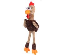 HEALLILY Interactif Lavable pour en Peluche Forme Coq Cartoon et Développement Musculaire Mâchoire Mâcher pour Chien