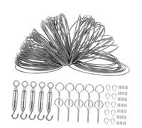 HEALLILY Kit de Câble Inoxydable pour Suspension Extérieure avec Tendeur Câble Robuste Système de Fixation pour Installation Plafond Jardin et Usages Industriels